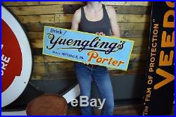 Vintage Yuengling's tin litho early beer Bar Advertising antique sign Nice shape