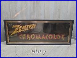 Vintage Zenith CHROMACOLOR Light-Up Motion Wheel Advertising Sign Display RARE