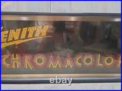 Vintage Zenith CHROMACOLOR Light-Up Motion Wheel Advertising Sign Display RARE