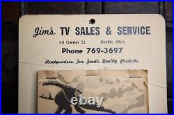 Vintage Zenith Television TV Mid Century Advertising Calendar Sign 1972