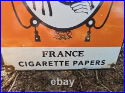 Vintage Zig Zag Porcelain Sign 1949 France Cigarette Smoking Tobacco Roll Papers