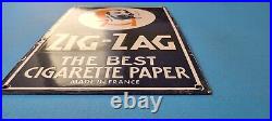 Vintage Zig-zag Cigarette Paper Porcelain Gas Service Station General Store Sign