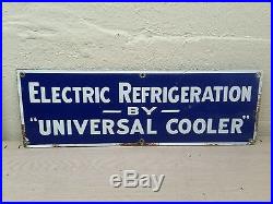 Vintage advertising Porcelain Electric Refrigerator Cooler Sign display