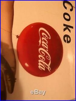 Vintage cardboard advertising sign Coka Cola Soda