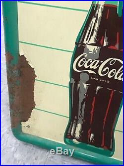 Vintage coca cola coke fishtail sign with Bottle & Diamond Can
