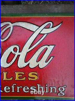 Vintage coca cola tin sign