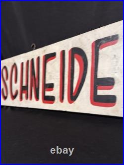 Vintage double Sided Wood Sign From Schneider Auto Center In Trinway, Ohio