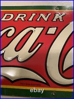 Vintage early 30s Dasco Embossed Coca-Cola sign 4 color