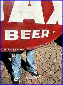 Vintage early Lg 69X40 Jax Beer Oval Bubble sign Lone Star Texas New Orleans LA