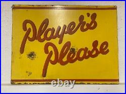 Vintage enamel advertising sign Players Please cigarettes