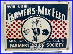 Vintage farmers co-op metal agriculture advertising sign Vintage farmers co-op metal agriculture advertising sign