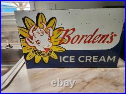 Vintage ice cream sign porcelain Dbl Sided 16.5×10