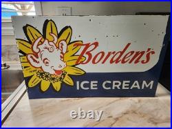 Vintage ice cream sign porcelain Dbl Sided 16.5×10
