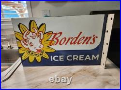 Vintage ice cream sign porcelain Dbl Sided 16.5×10