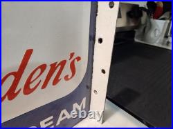 Vintage ice cream sign porcelain Dbl Sided 16.5×10