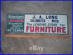 Vintage metal sign Advertising 1920's Coldwater Michigan Mich MI nice original