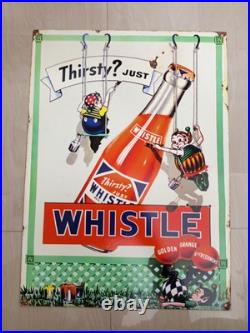 Vintage model Whistle Soda Advertising Sign Steel plate Rusty Spot Not Porcelain Vintage model Whistle Soda Advertising Sign Steel plate Rusty Spot Not Porcelain