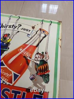 Vintage model Whistle Soda Advertising Sign Steel plate Rusty Spot Not Porcelain Vintage model Whistle Soda Advertising Sign Steel plate Rusty Spot Not Porcelain