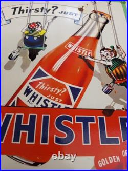 Vintage model Whistle Soda Advertising Sign Steel plate Rusty Spot Not Porcelain Vintage model Whistle Soda Advertising Sign Steel plate Rusty Spot Not Porcelain