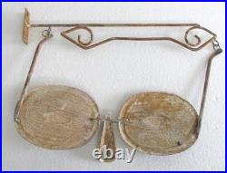 Vintage old Optometrist's advertisement / trade sign specs with wall bracket