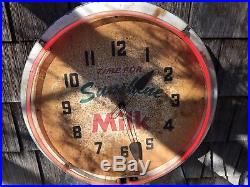 Vintage old antique Sunshine Milk neon clock Advertising sign gas station