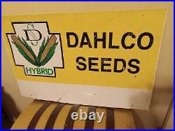 Vintage orig. Dahalco Seeds, metal sign, 36 X 23 inch