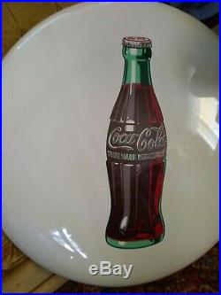 Vintage original Coca Cola white COKE 36 porcelain Button Soda Sign