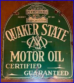 Vintage porcelain Quaker State sign