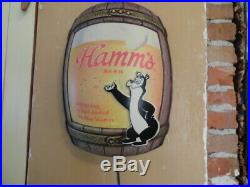 Vintage sign Hamm's Beer Barrel Bear Advertising Bar Wall Light
