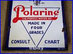 Vtg 1924 Red Crown Gasoline Standard Oil Polarine Porcelain Thermometer 6' Sign