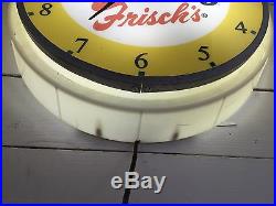 Vtg 1950's Frisch's Big Boy Restaurant Lighted Clock Light Advertisement Sign
