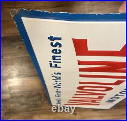 Vtg 1968 Valvoline Motor Oil Embossed Metal Sign 36 x 18 Gas & Oil Station