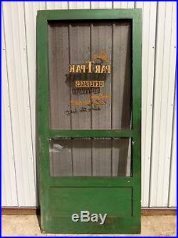 Vtg 30s-40s GENERAL STORE WOOD SCREEN DOOR Advertising PAR-T-PAK BEVERAGES SIGN