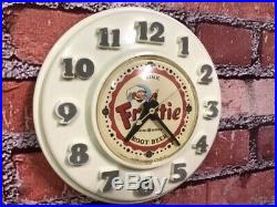Vtg Deco Old Ge Advertising Frostie Root Beer Soda Diner-wall-clock Sign-dads