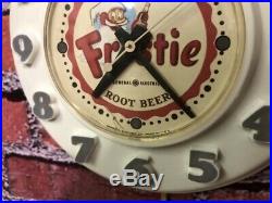Vtg Deco Old Ge Advertising Frostie Root Beer Soda Diner-wall-clock Sign-dads