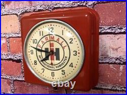 Vtg Ge Farmall Tractor Old Farm Store Advertising Oil-gas Garage Wall Clock Sign