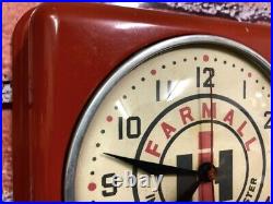 Vtg Ge Farmall Tractor Old Farm Store Advertising Oil-gas Garage Wall Clock Sign