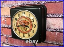 Vtg Ge Oilzum Oil-old Gas Station Advertising Display Wall Clock Sign-esso-mobil