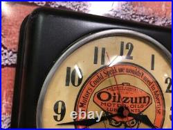 Vtg Ge Oilzum Oil-old Gas Station Advertising Display Wall Clock Sign-esso-mobil