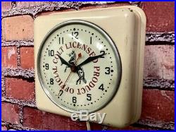 Vtg Ge Old Colt Gun Shop Dealer Product Advertising Display Wall Clock Sign Grip