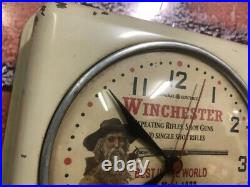 Vtg Ge Winchester Gun Shop Dealer-old Rifle Advertising Display Wall Clock Sign