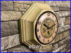 Vtg Gilbert Planters Peanuts Old Bar-pub Advertising Display Wall-oil Clock Sign