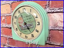 Vtg Green Deco Telechron Wrigley Gum-old Store Advertising Diner Wall Clock Sign