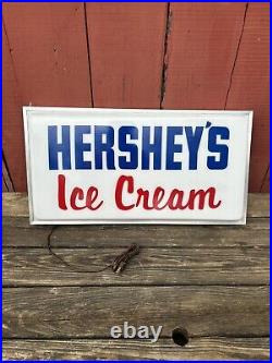 Vtg HERSHEY'S Ice Cream Premium Light Up Advertising Sign Orig 1985 Rare NOS 29