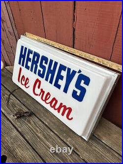 Vtg HERSHEY'S Ice Cream Premium Light Up Advertising Sign Orig 1985 Rare NOS 29