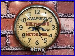 Vtg Ingraham Greyhound Oil-old Gas Station Advertising Wall Clock Sign Esso