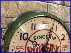 Vtg Ingraham Sinclair Power-x Old Gas Station Oil Advertising Wall Clock Sign