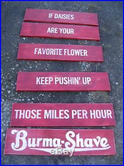 Vtg Look Burma Shave Reproduction Wood Sign HP 6 Pcs Any Slogan Small Set