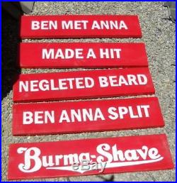 Vtg Look Burma Shave Reproduction Wood Sign HP 6 Pcs Any Slogan You Choose