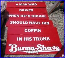 Vtg Look Burma Shave Reproduction Wood Sign HP 6 Pcs Any Slogan You ...